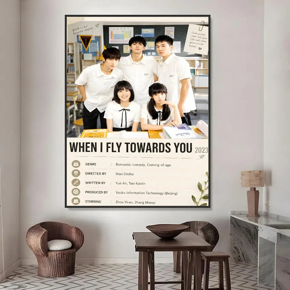 When I Fly Towards You HD Waterproof Wall Poster Sticker Wall Poster Sticker Axl White09 15X20cmNoframe