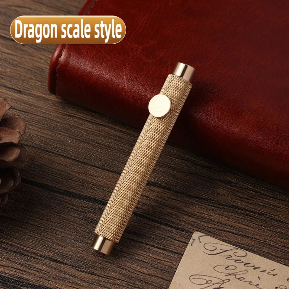 Retro Brass Fountain Pen – Mini Pocket Scalable Writing Pen Fountain Pen Axl Dragon Scale Style