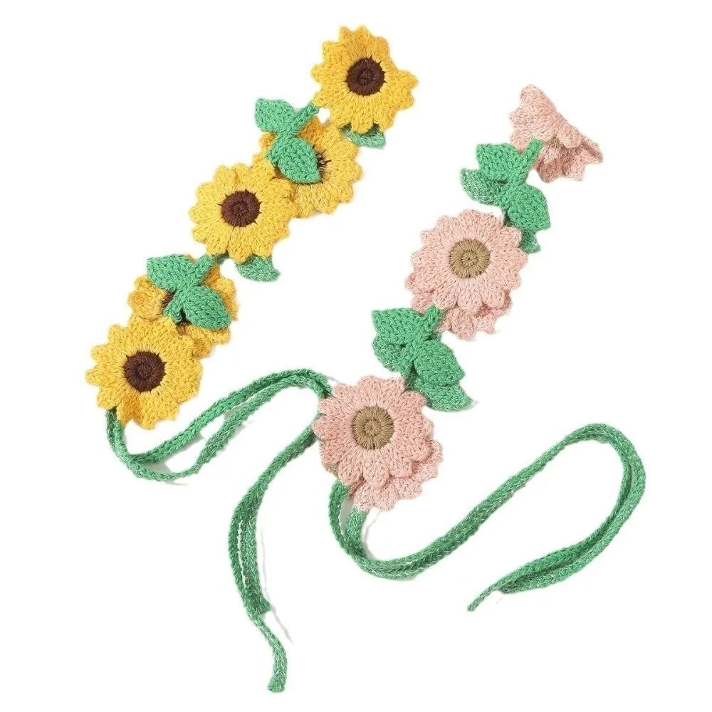Crochet Knit Headband – Flower Hair Wrap for Women & Girls Knit Headband Axl