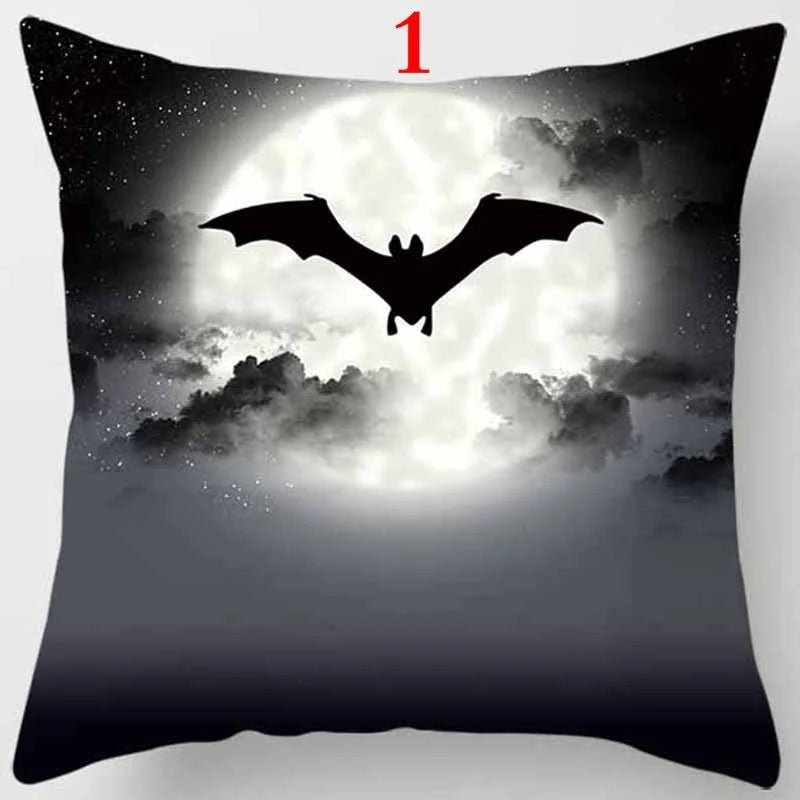 Halloween Cushion Cover 45x45cm – Pumpkin & Skull Pillow Case Decorative Pillow Cover Axl 1