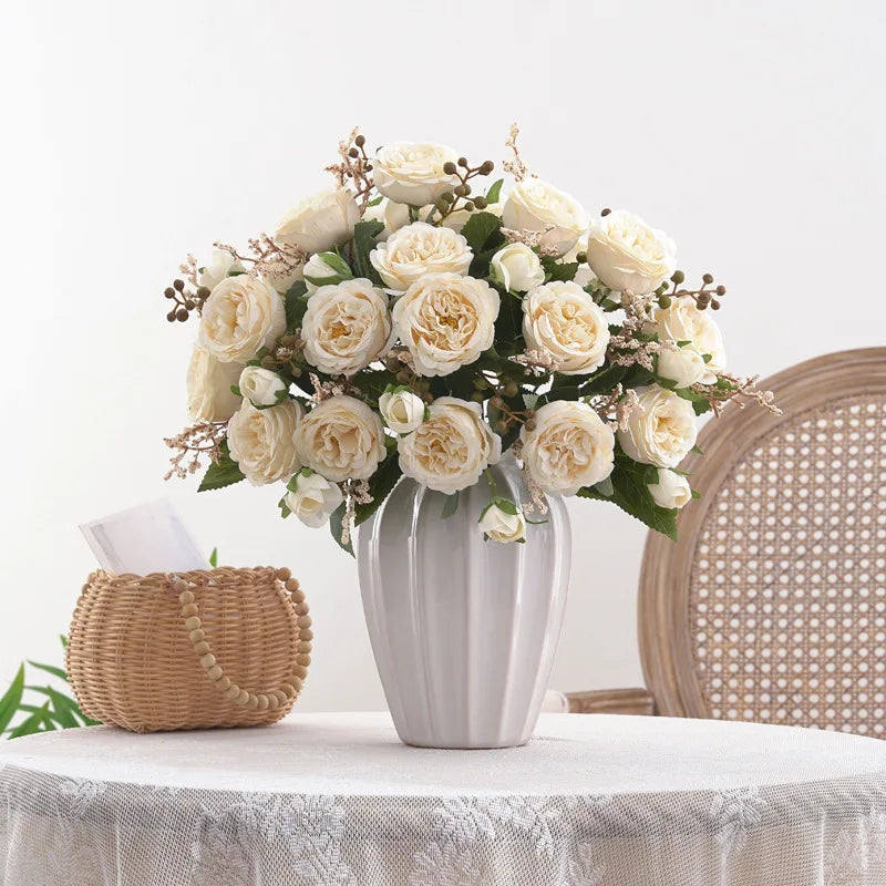 Artificial Silk Peony Rose Bouquet – Wedding & Home Décor Artificial Flower Bouquet Axl