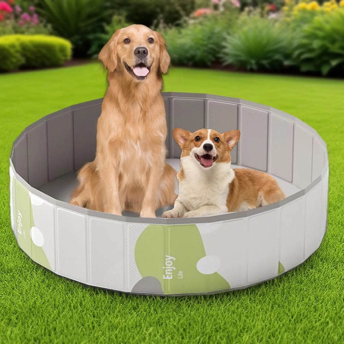Foldable PVC Dog Pool – Non-Inflatable Pet & Baby Bath Tub Foldable Pet Pool Axl