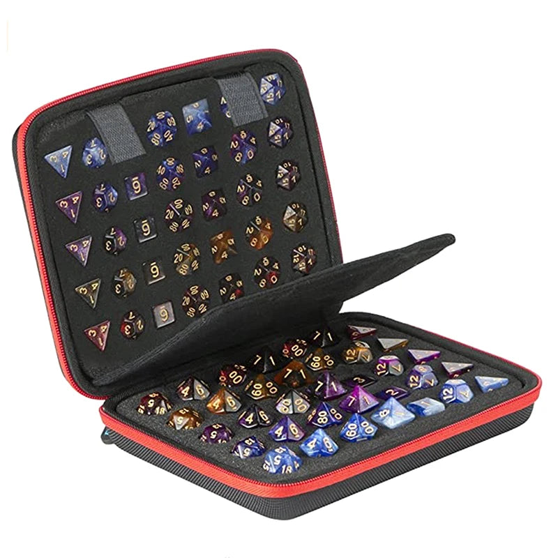 EVA Hard Carrying Case – 70-Hole RPG Dice Bag with Partition Dice Storage Case Axl