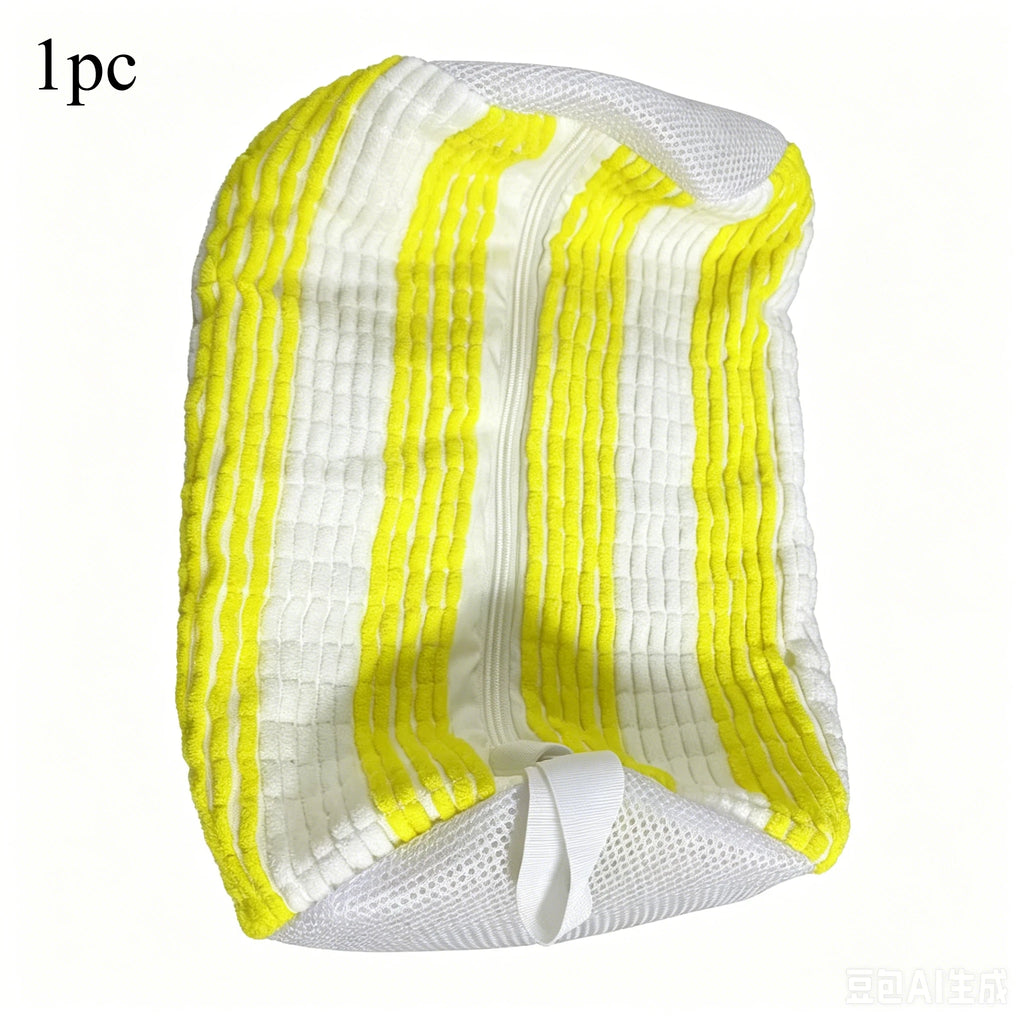 Shoe Washing Bag – Reusable Machine Wash Laundry Bag & Zipper Shoe Laundry Bag Axl Yellow White 1pc