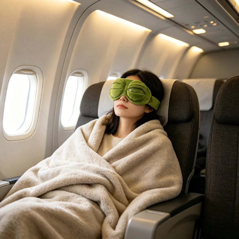 3D Frog Plush Sleep Mask with Ice Pack – Cartoon Eye Mask Plush Sleep Mask Axl
