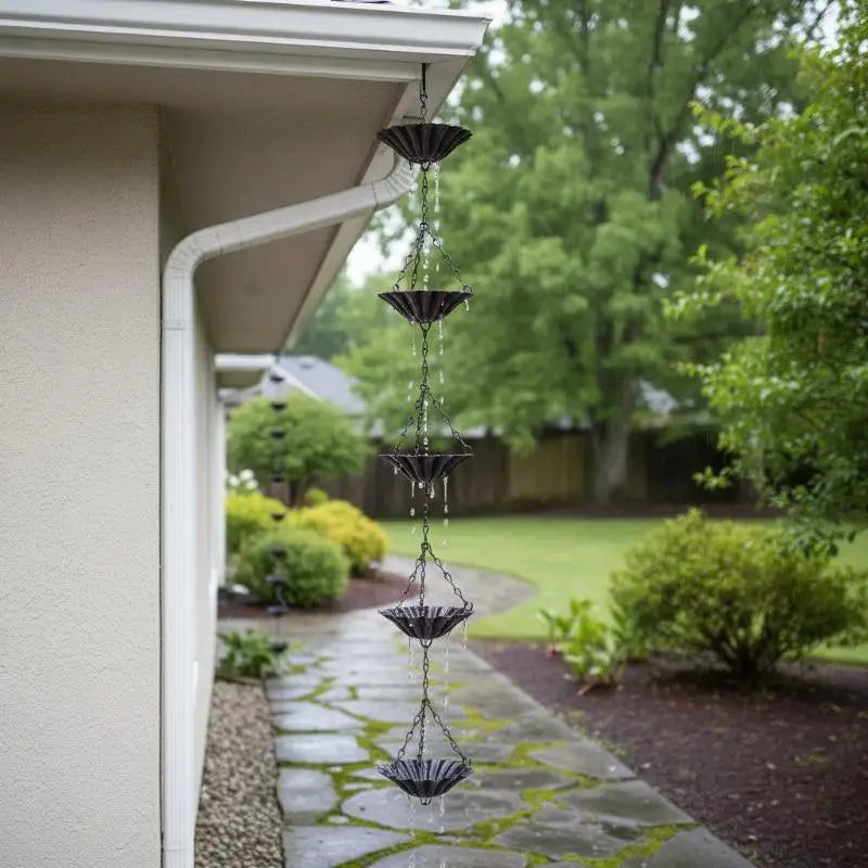 Japanese Style Metal Rain Chain – Outdoor Gutter Drainage Decor Decorative Rain Chain Axl