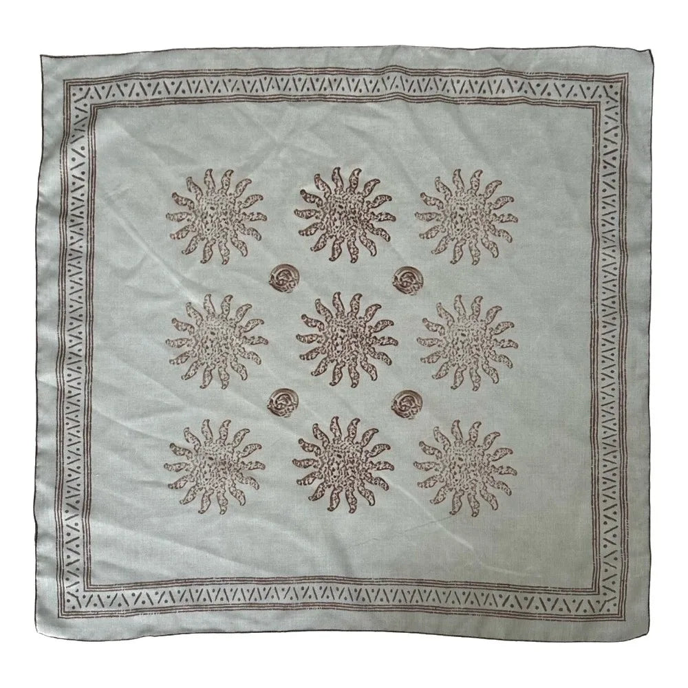 Y2K Floral Cotton Square Hair Scarf – Bandana Headwrap Hair Scarf Bandana Axl Grey