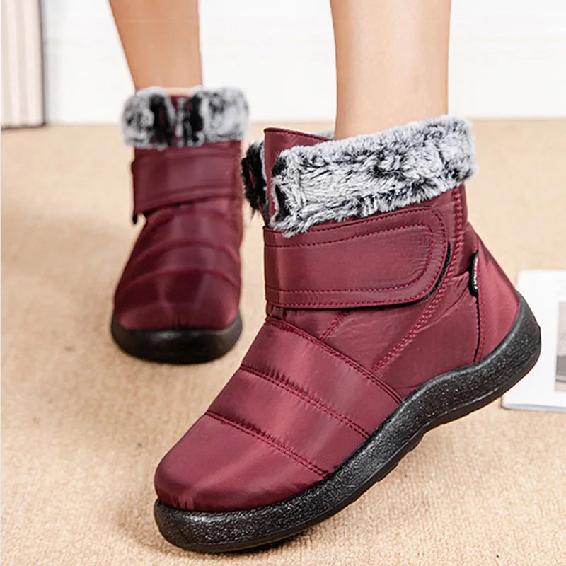 HAJINK Women's Fur-Lined Ankle Snow Boots | Winter Flat Boots Women's Snow Boots Axl