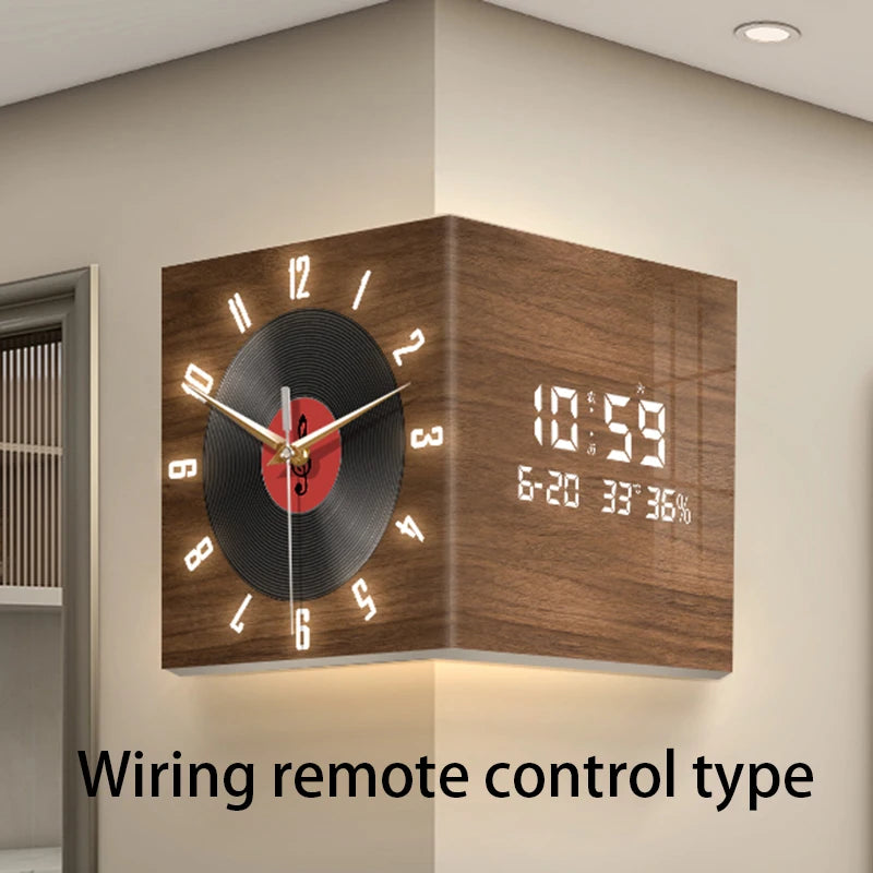 Modern LED Digital Wall Clock – Large Silent Acrylic Calendar LED Wall Clock Axl B Remote control 26X26X26CM