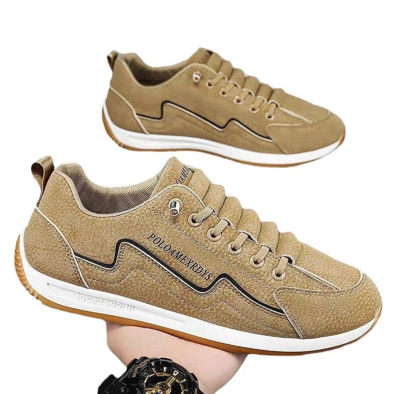 Men's Leather Athletic Sneakers – Lightweight Breathable Running Shoes Men's Athletic Sneakers Axl