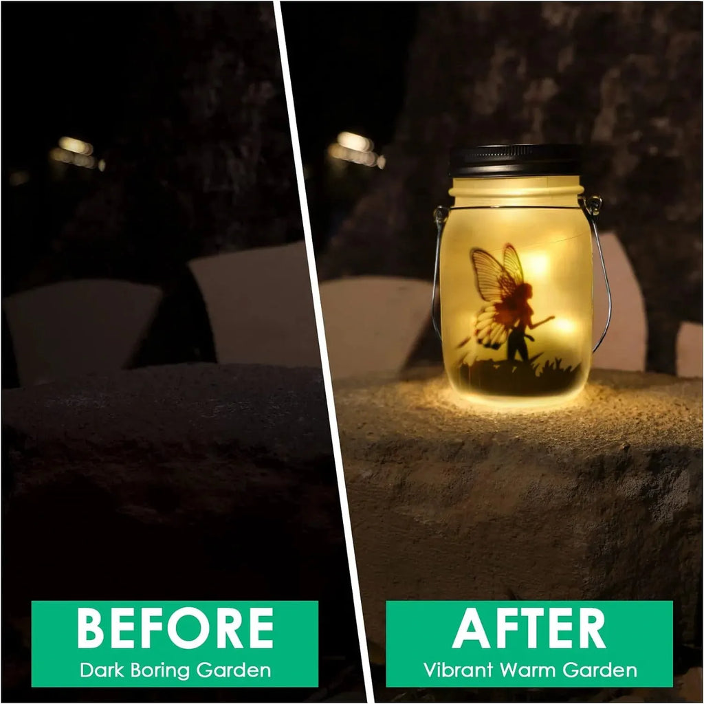 Solar Mason Jar Lantern – IP65 Waterproof Fairy Light Garden Lamp Solar Garden Lantern Axl