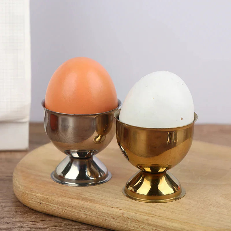 4-Piece Stainless Steel Egg Cups Set – Boiled Egg Stand Holder Egg Cup Set Axl