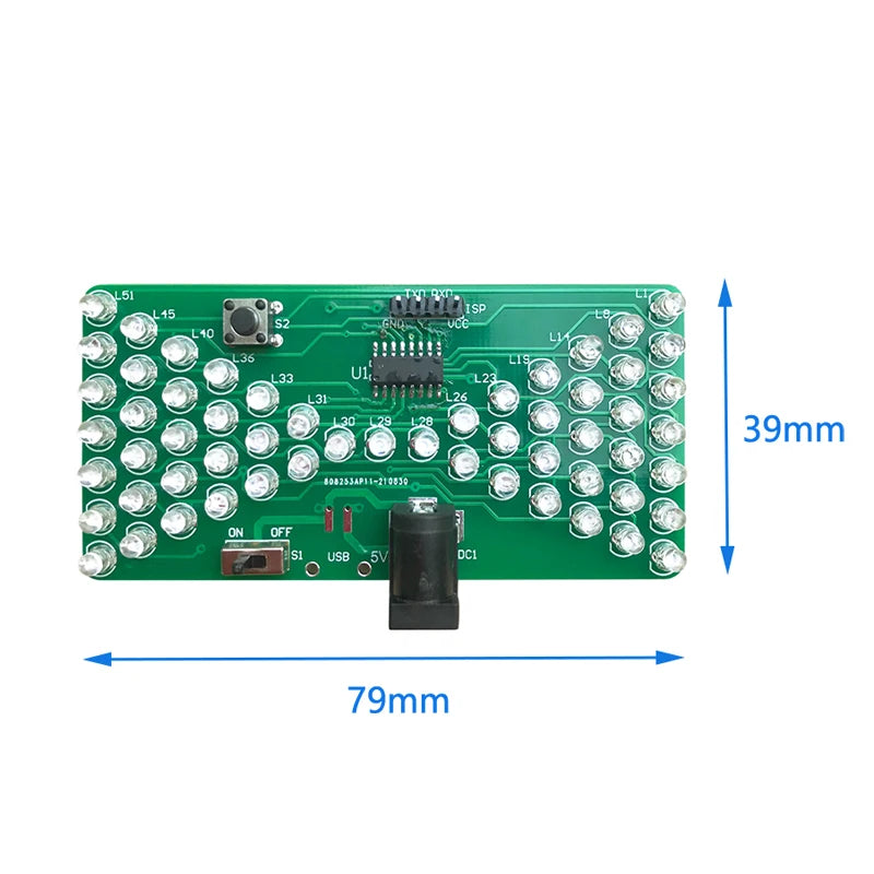DIY LED Hourglass Soldering Kit – 5V Microcontroller, 57 LEDs DIY Electronics Kit Axl
