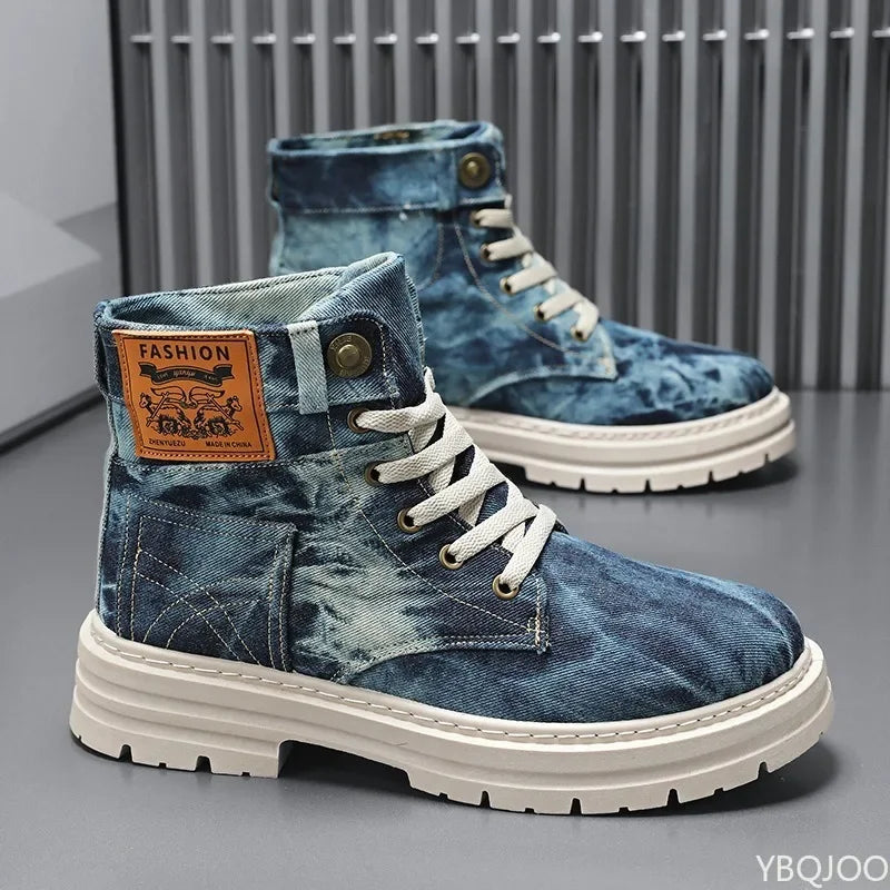 YBQJOO Women's Canvas Ankle Boots – Lace-Up Winter Style Ankle Boots Axl