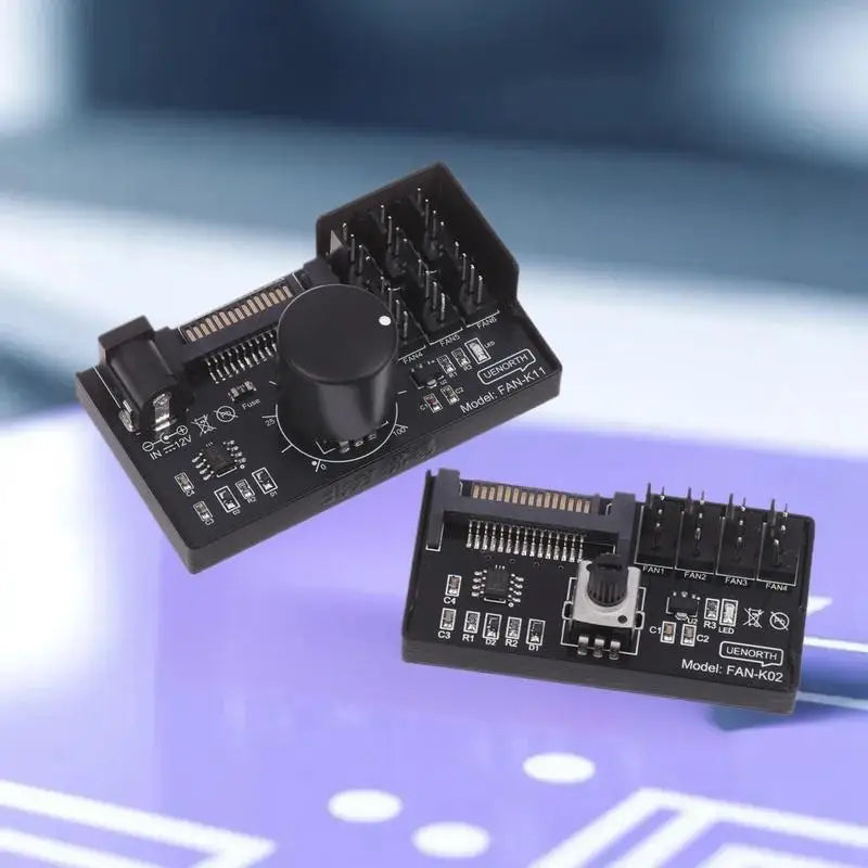 PWM Fan Speed Controller – 4 & 6-Way 4Pin Fan Hub SATA/DC Fan Speed Controller Axl