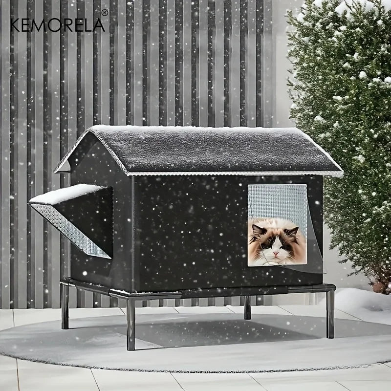 KEMORELA Outdoor Cat House – Windproof Oxford Cloth Shelter Outdoor Cat Shelter Axl