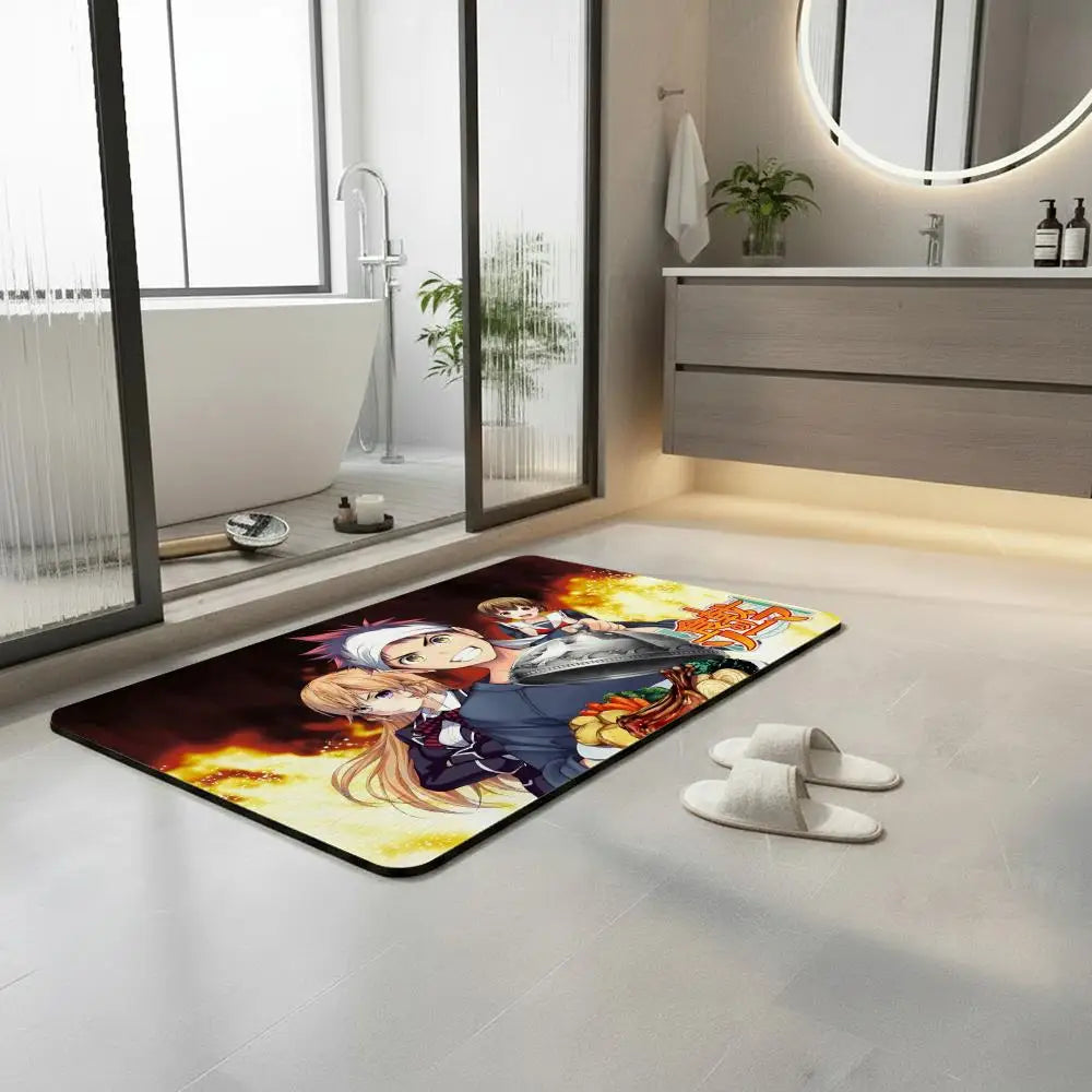 Anime Food Wars Diatomite Bath Mat – Quick Dry & Non-Slip Diatomite Bath Mat Axl