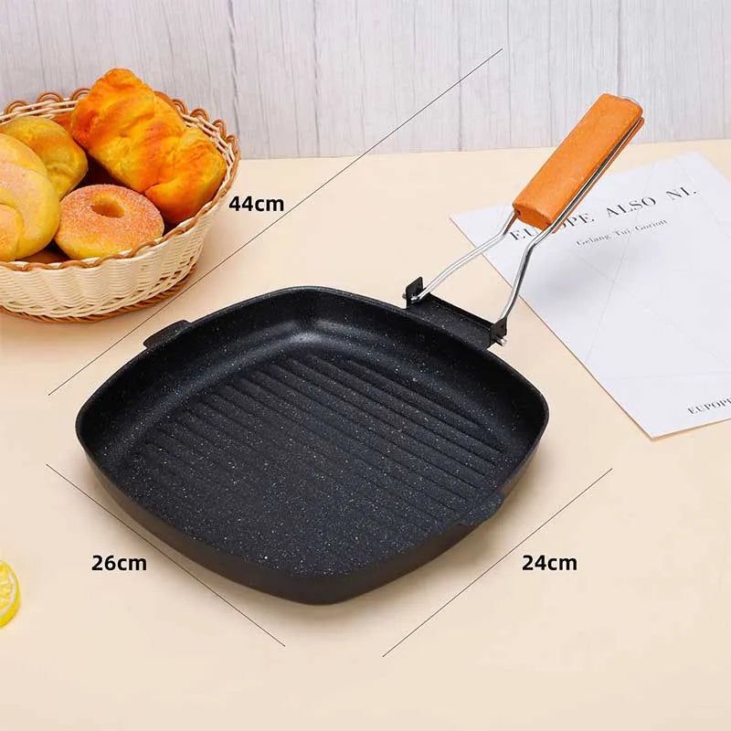 KEMORELA Foldable Grill Pan – Portable Non-Stick Camping Skillet Foldable Grill Pan Axl 26cm