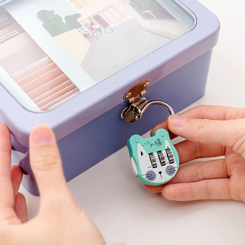 Cute Cat Mini Combination Lock – Luggage, Drawer & Dorm Combination Padlock Axl