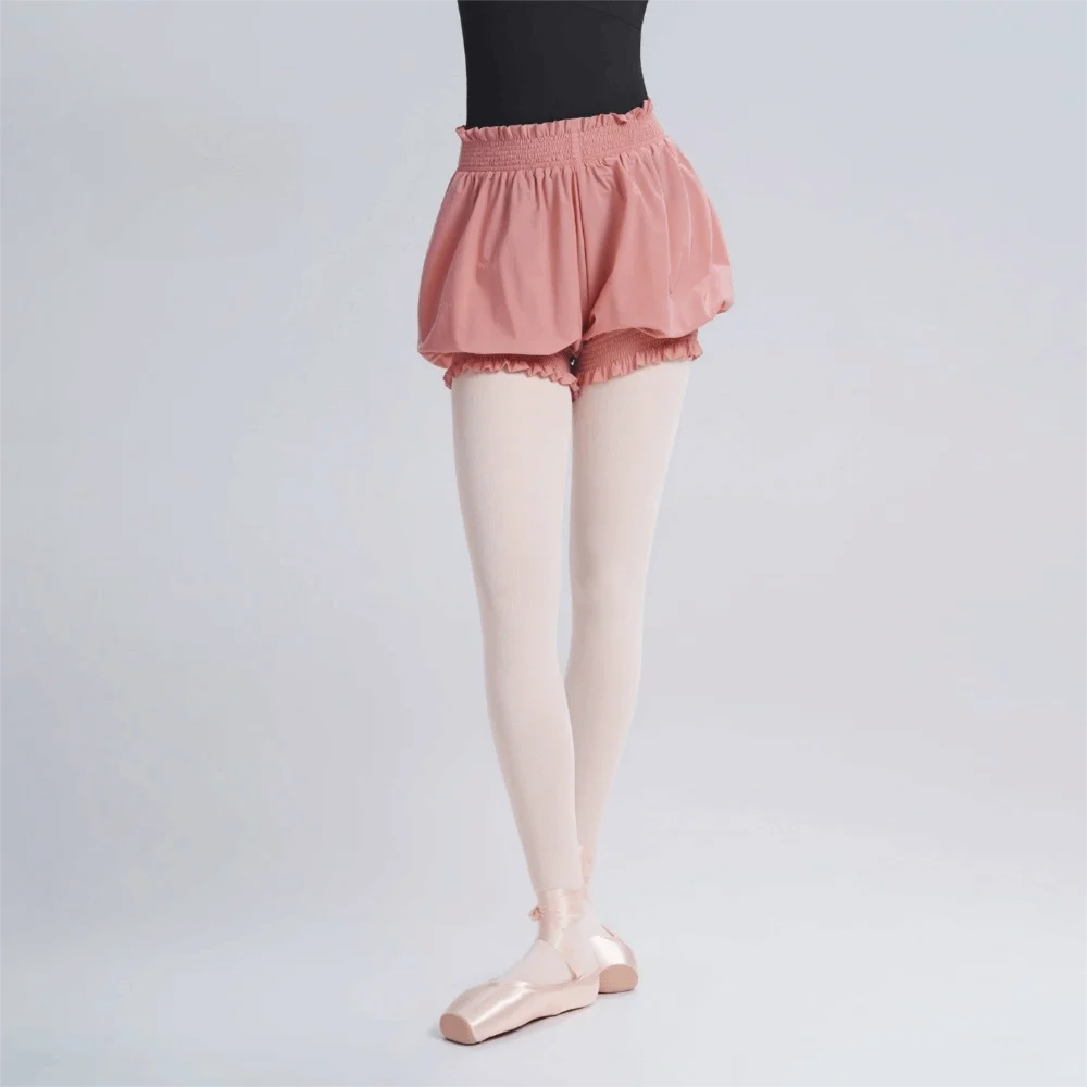 Women's High Waist Ruffle Ballet Dance Shorts – Nylon Pilates Dance Shorts Axl Pink-M