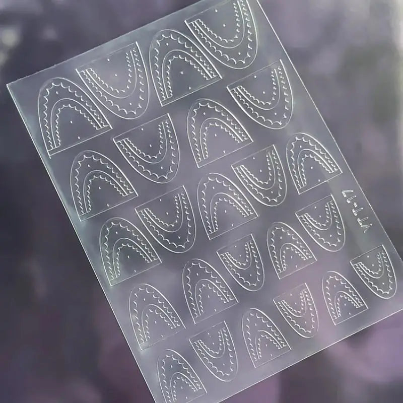 Hollow French Nail Stickers – Heart & Butterfly Nail Art Decals