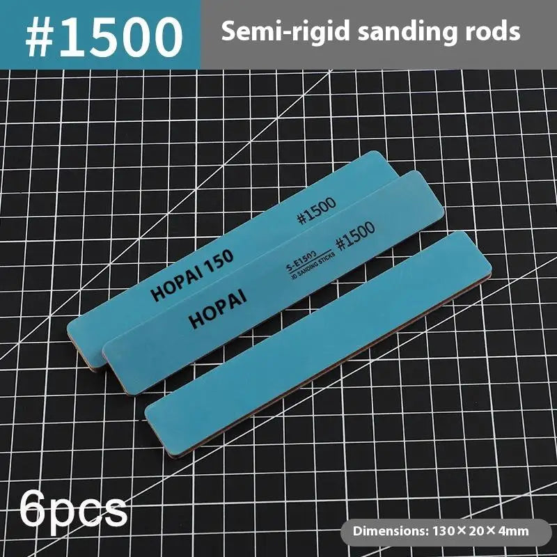 Semi-Rigid Sanding Sticks #400–#1500 | 6-Pack Model Polish Kit Model Sanding Kit Axl P1500