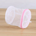 Mesh Bra Laundry Washing Bag – Foldable Oval with Zipper Laundry Wash Bag Axl pink 1pc