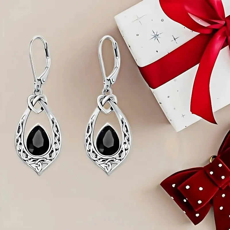 Huitan Vintage Drop Earrings – Heart Knot Cubic Zirconia Drop Earrings Axl