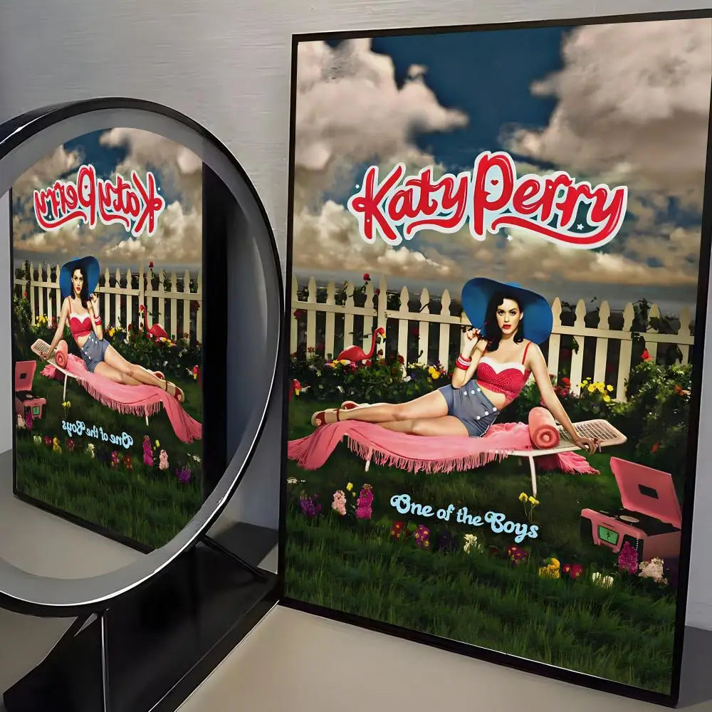 Katy Perry Self-Adhesive Poster Sticker | HD Wall Art Decor Wall Art Poster Axl Black3 15X20cmNoframe