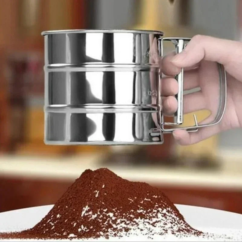 Stainless Steel Flour Sifter & Sieve – Handheld Baking Shaker Flour Sifter Axl