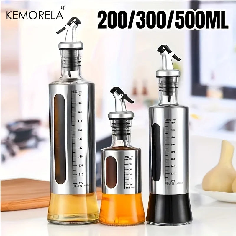 KEMORELA Glass Olive Oil Dispenser Bottle with Switch & Scale Oil Dispenser Bottle Axl