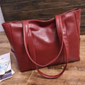 Women's Large Capacity PU Leather Shoulder Handbag | Casual Tote Shoulder Handbag Axl winered