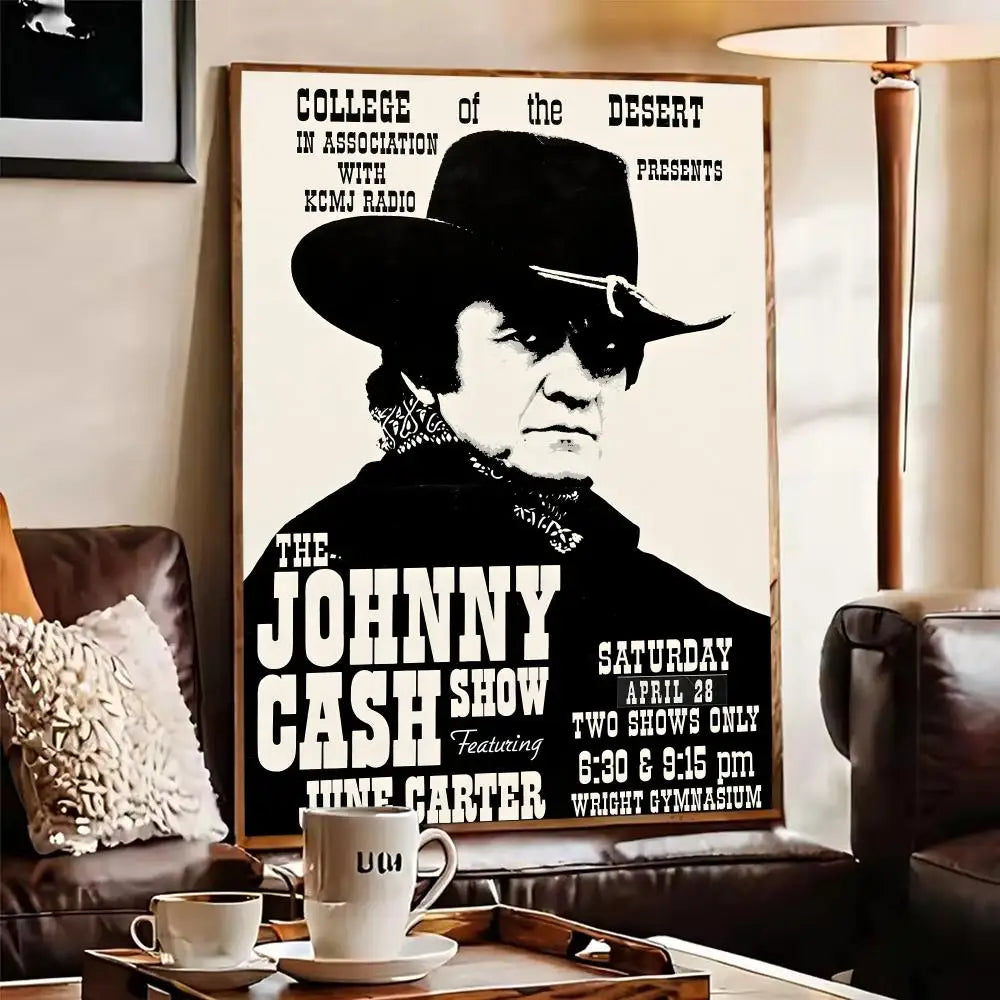 Johnny Cash Canvas Wall Art – Vintage Music Poster Print Canvas Poster Print Axl