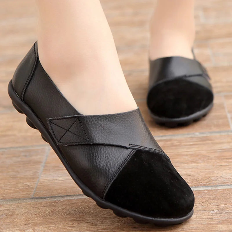 HAJINK Women's Soft Leather Flat Loafers – Elegant Casual Shoes Women's Flat Loafers Axl
