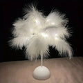 LED Feather Table Lamp – Warm White Night Light & Home Decor Decorative Night Light Axl White