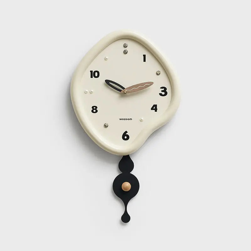 Modern Wooden Swing Wall Clock – Silent Quartz Home Decor Swing Wall Clock Axl Off-white