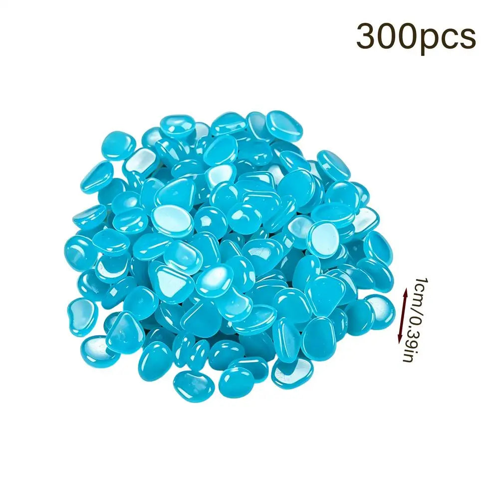 300 Pcs Glow in the Dark Garden Pebbles & Aquarium Stones Glow Garden Pebbles Axl set