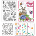 Easter Rabbit Clear Stamps Cutting Dies & PET Stencils Set Stamp & Die Set Axl AECH04-19539