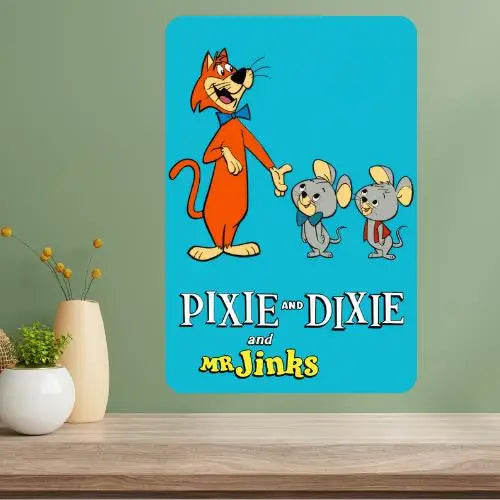 Pixie & Dixie Mr. Jinks Classic TV Metal Poster Sign Metal Wall Sign Axl aluminum sign aluminum 14x20cm