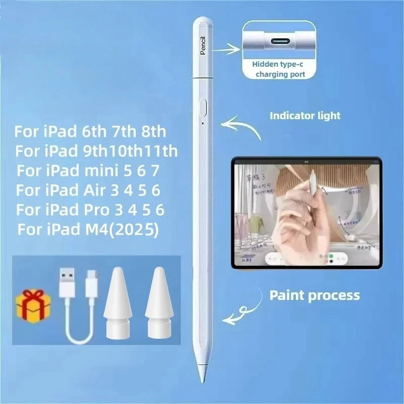 iPad Stylus Pen – Palm Rejection & Tilt, All iPad Models 2018–2025 iPad Stylus Pen Axl 2312-white