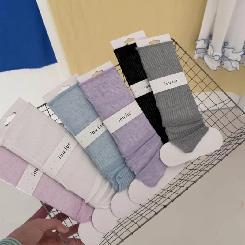 Women's Thin Breathable Mid-Tube Socks | Japanese Leg Warmers Women's Leg Warmers Axl
