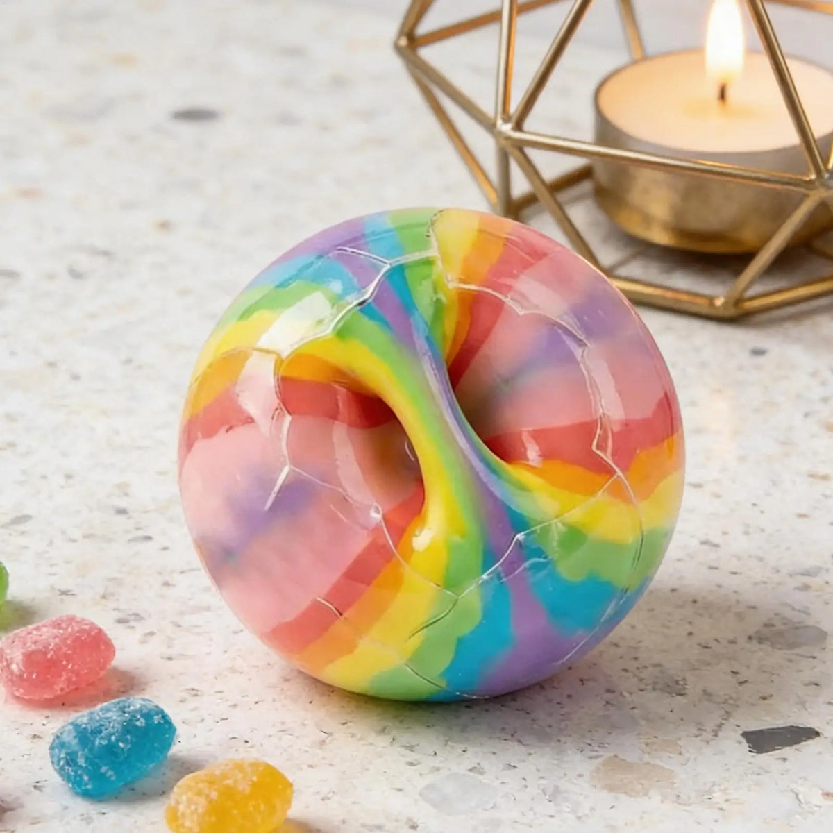 Rainbow Fidget Ball – Crackling Sensory Squeeze Toy Kids & Adults Sensory Fidget Toy Axl
