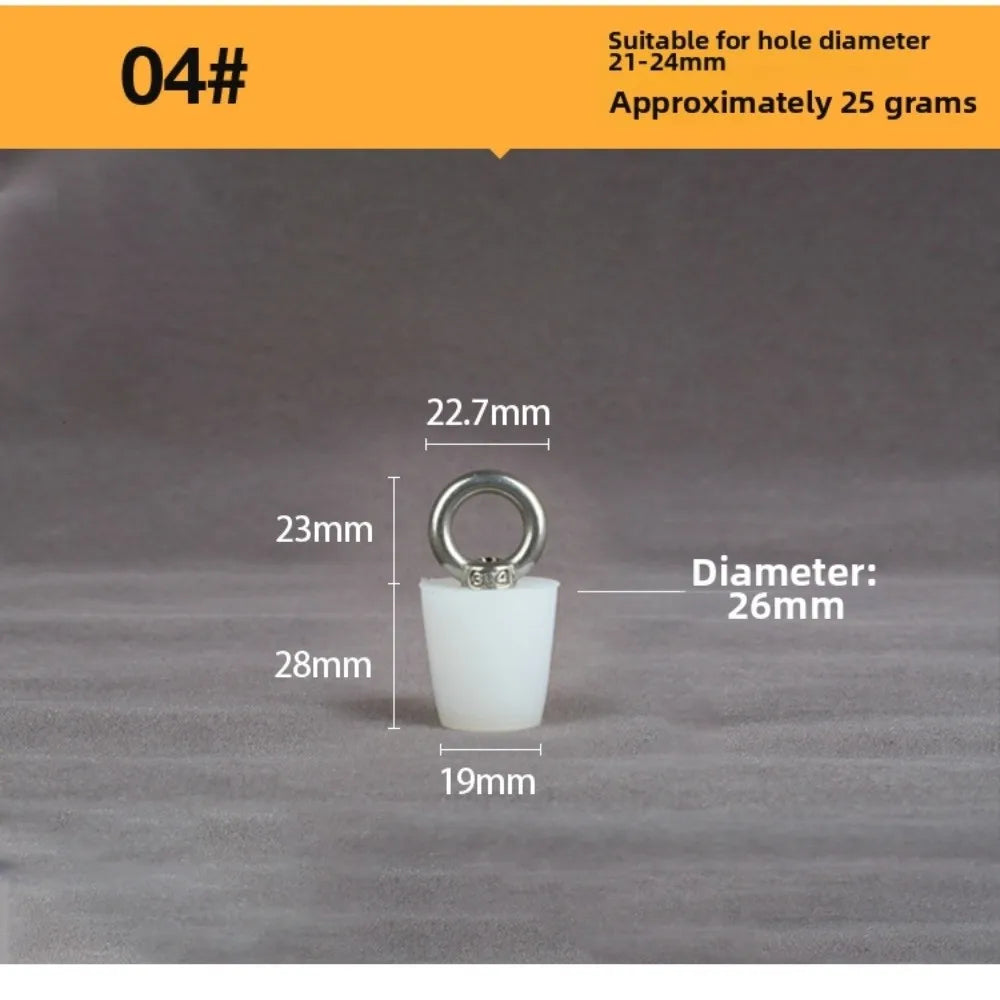 Tapered Silicone Stopper with Steel D-Ring – Universal Plug Drain Stopper Plug Axl 04