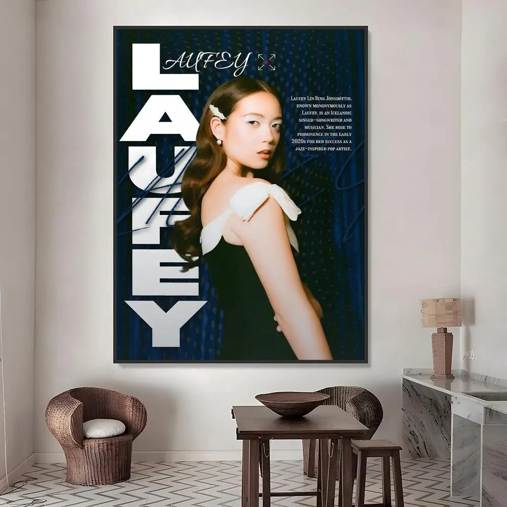 Laufey Poster Waterproof PVC Stickers – Wall Décor & Gift Wall Decor Stickers Axl White02 15X20cmNoframe