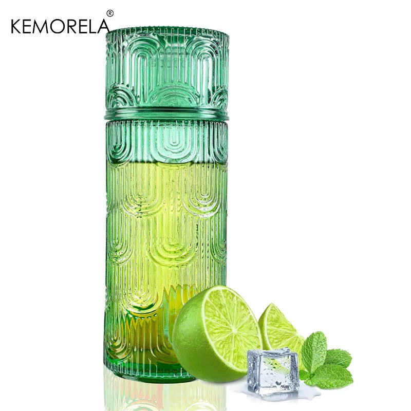 Vintage Glass Pitcher Set with Tumbler & Lid – Bedside Carafe Glass Pitcher Set Axl Green 800ML