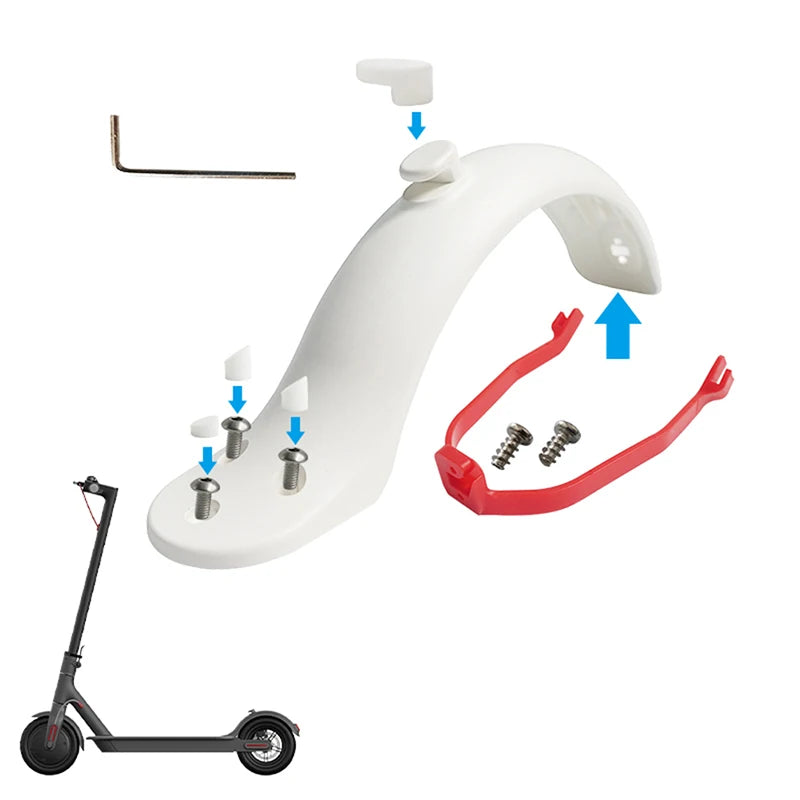 Rear Mudguard Guard Kit with Bracket & Hook – M365 Scooter Scooter Mudguard Kit Axl