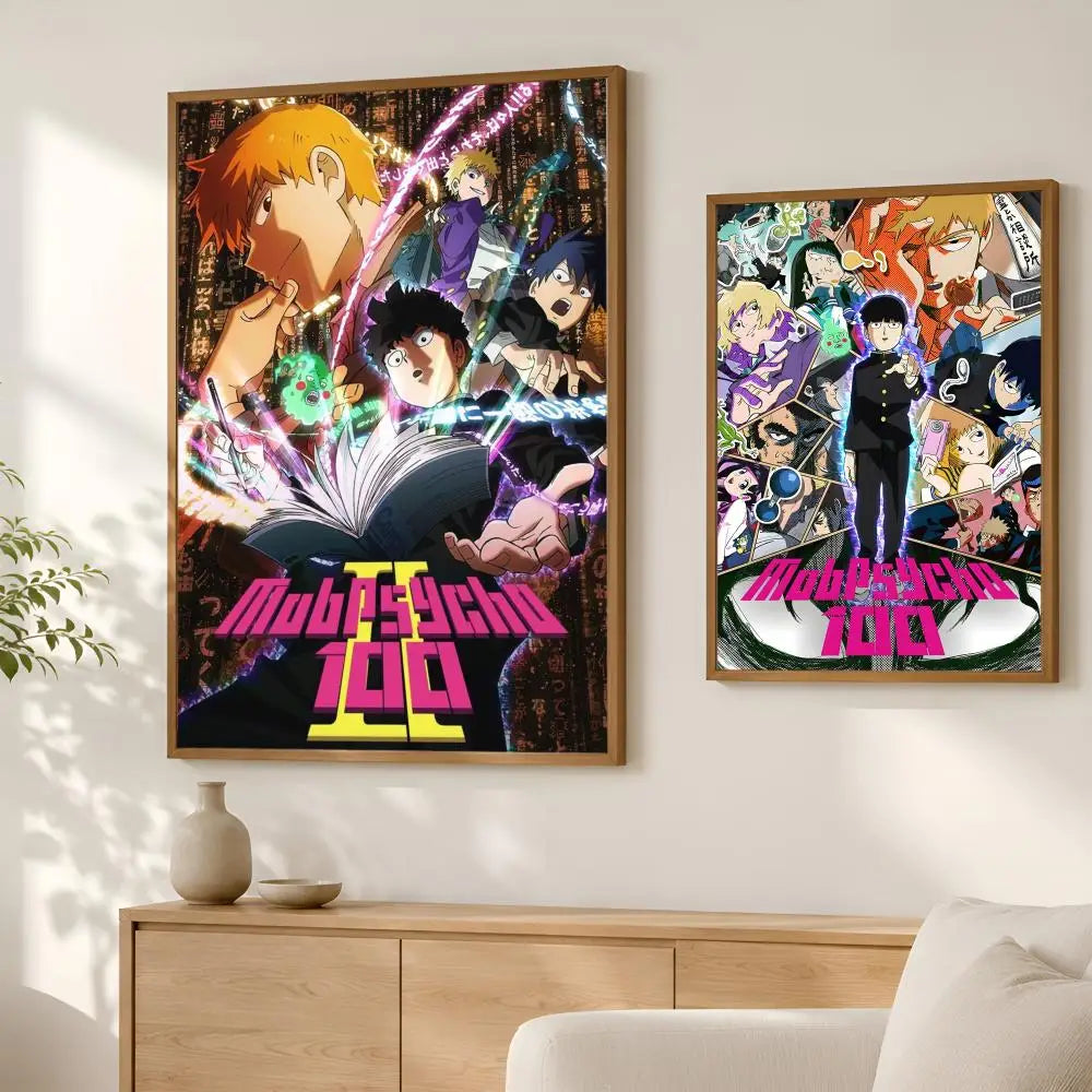 Mob Psycho 100 Anime Self-Stick HD PVC Wall Poster Anime Wall Poster Axl