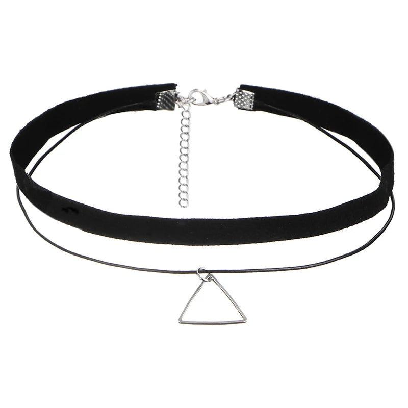 6-Piece Gothic Velvet & Lace Choker Necklace Set – Black Choker Necklace Set Axl