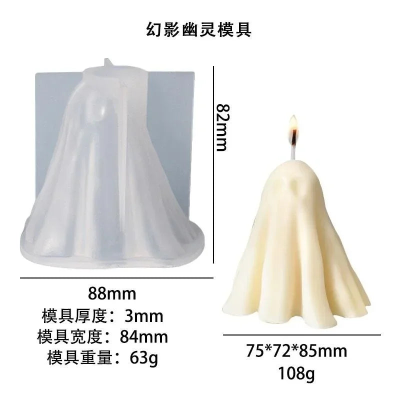 Ghost Cloak Halloween Silicone Candle Mold – DIY Craft Mould Silicone Candle Mold Axl B
