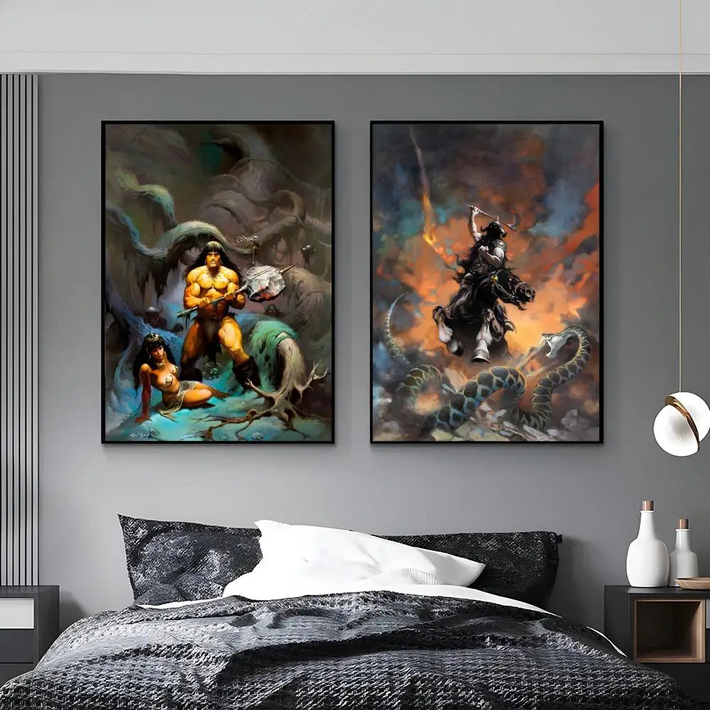 Frank Frazetta Art Poster – HD Waterproof Wall Decor Print Art Wall Poster Axl